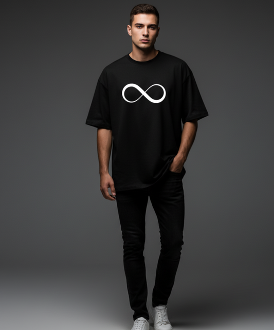 infinity Black Oversized Premium T-Shirt