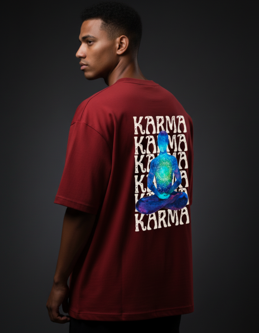 Karma Red Oversized Premium T-Shirt