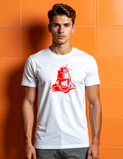 Shiva – White Premium T-Shirt (Red Print)