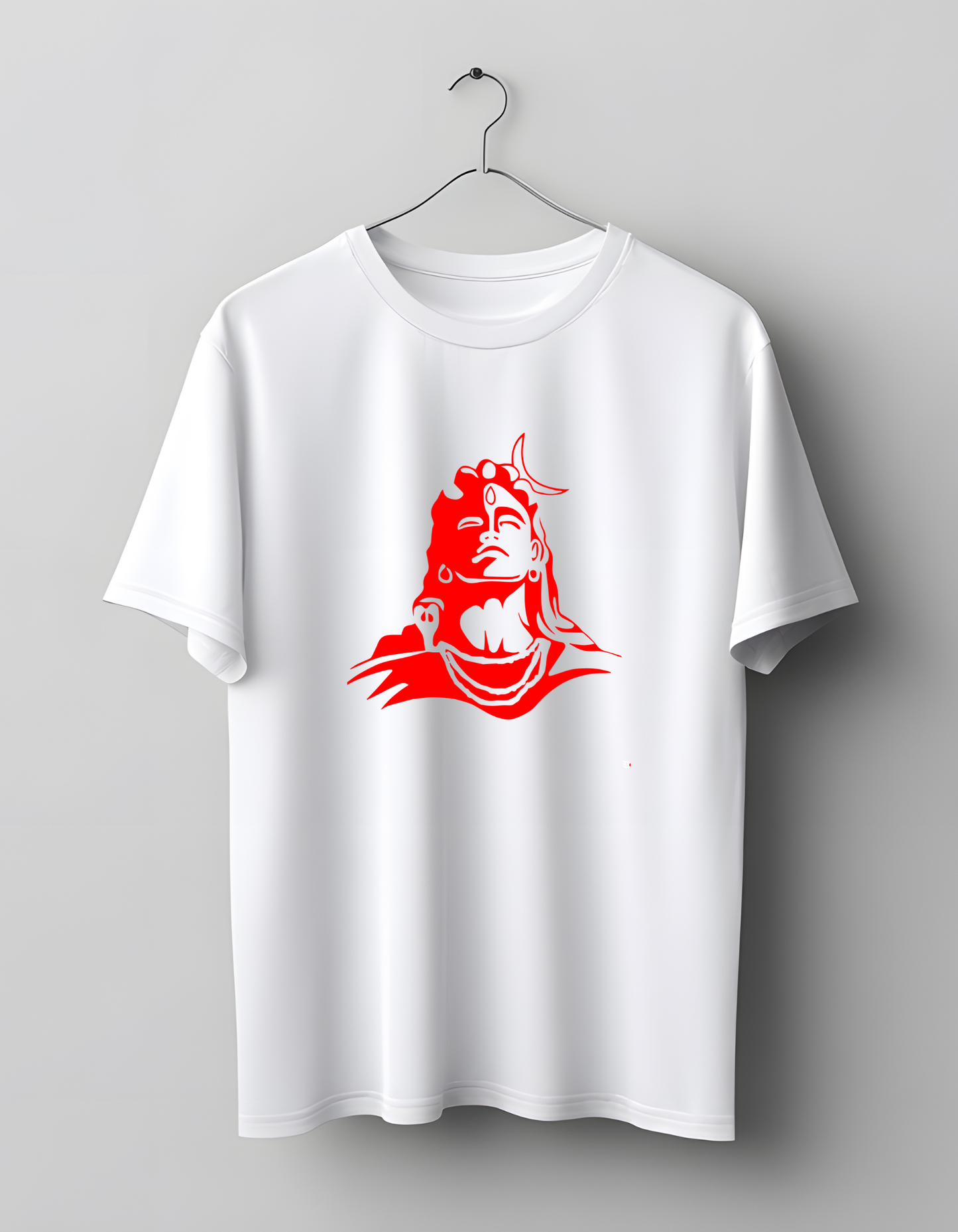 Shiva – White Premium T-Shirt (Red Print)